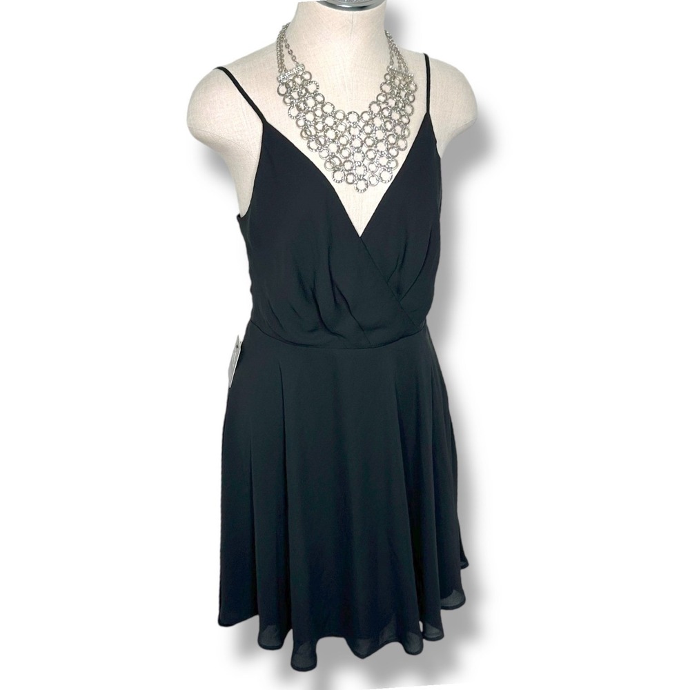 EXPRESS Black Sleeveless V Neck Mini Dress Cocktail Party Career Women's S NEW